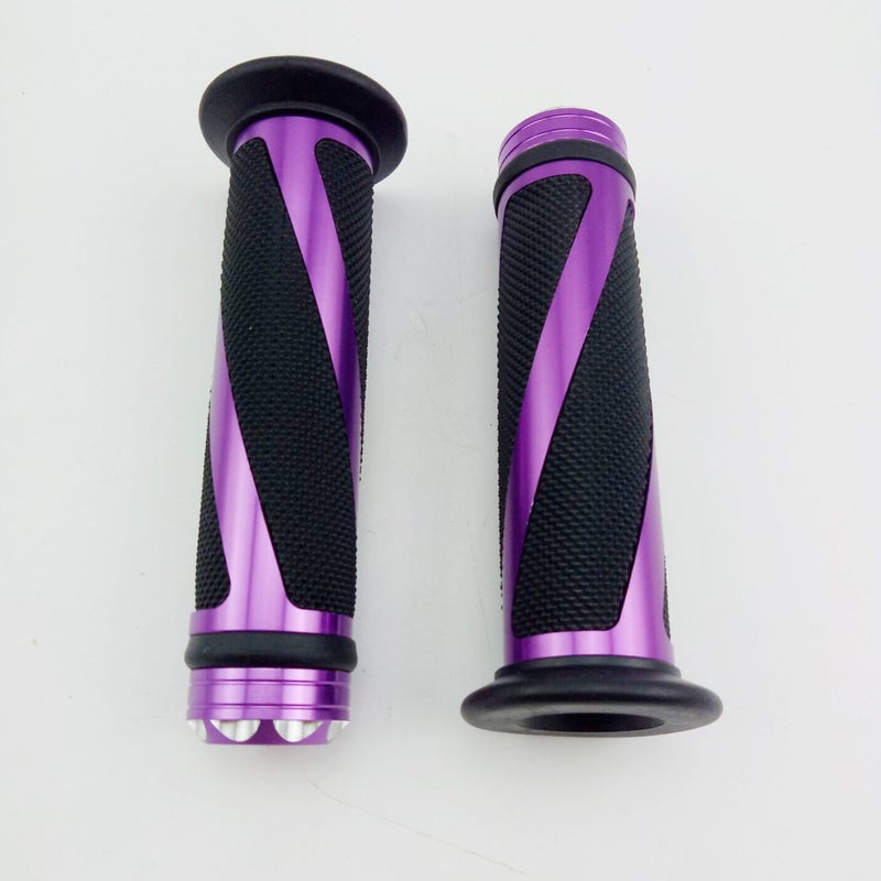 OKSTNO Universal Motorcycle Rubber Gel Handlebar Hand Grips for 7/8" Bar End Handle Bars Sports Bikes (Purple) - Image 2